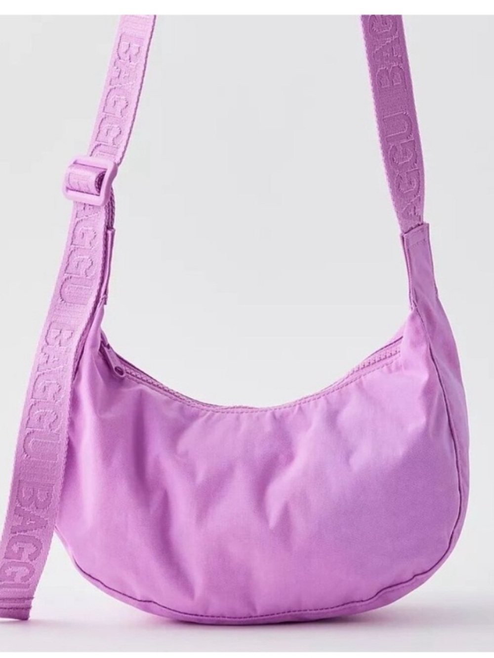 NWOT BAGGU Small Crescent Bag - Peony
